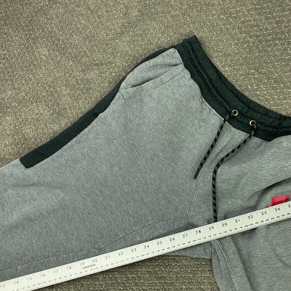 Nike Air Fleece Joggers Sweatpants Men's Large Gray Black Sportswear AQ7257 091 - Picture 14 of 15